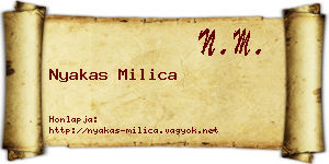 Nyakas Milica névjegykártya
